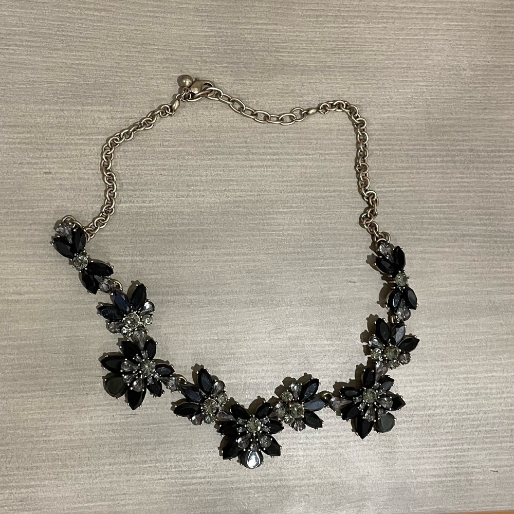 Forever 21 Black Flower Accent Necklace